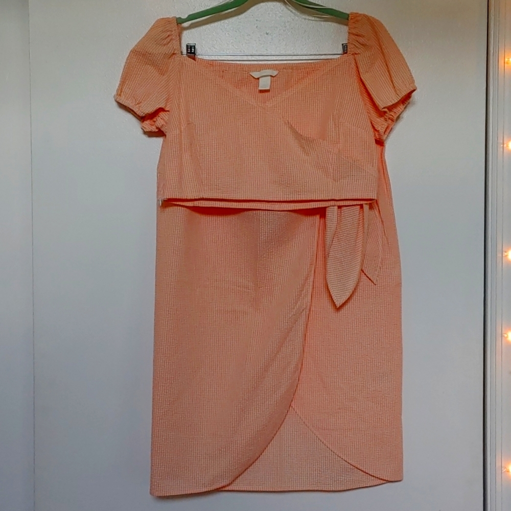 Peach Gingham Set